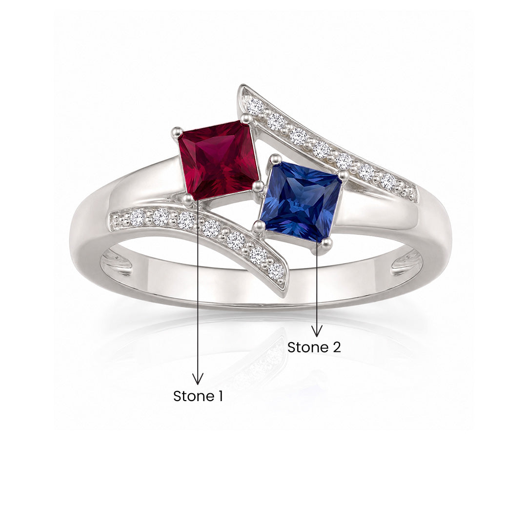 Crossover Princess Cut Ring