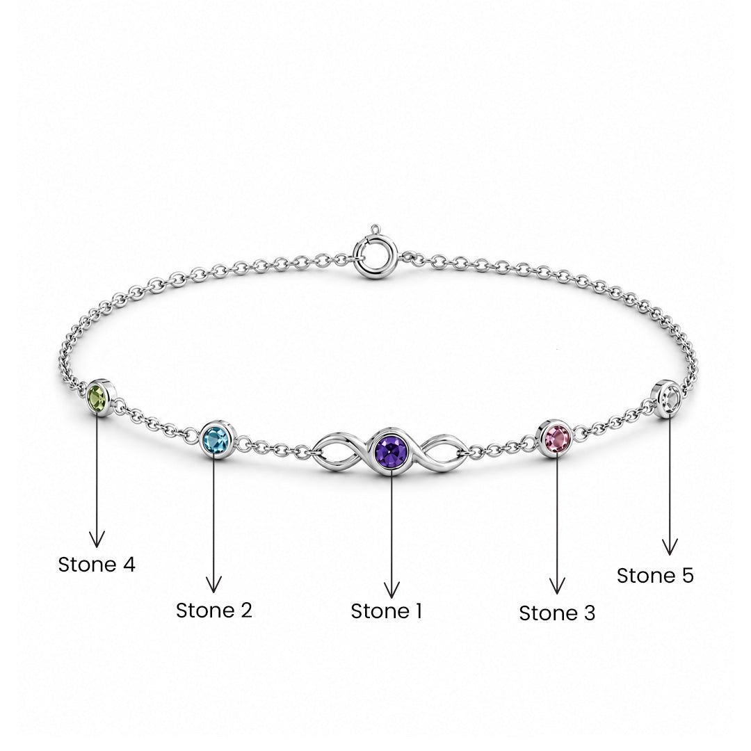 Custom Multi Birthstone Bracelet