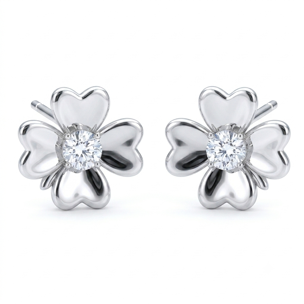 Heart Clover Studs