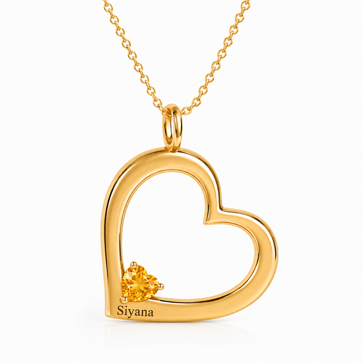 Engravable Tilted Heart Stone Pendant