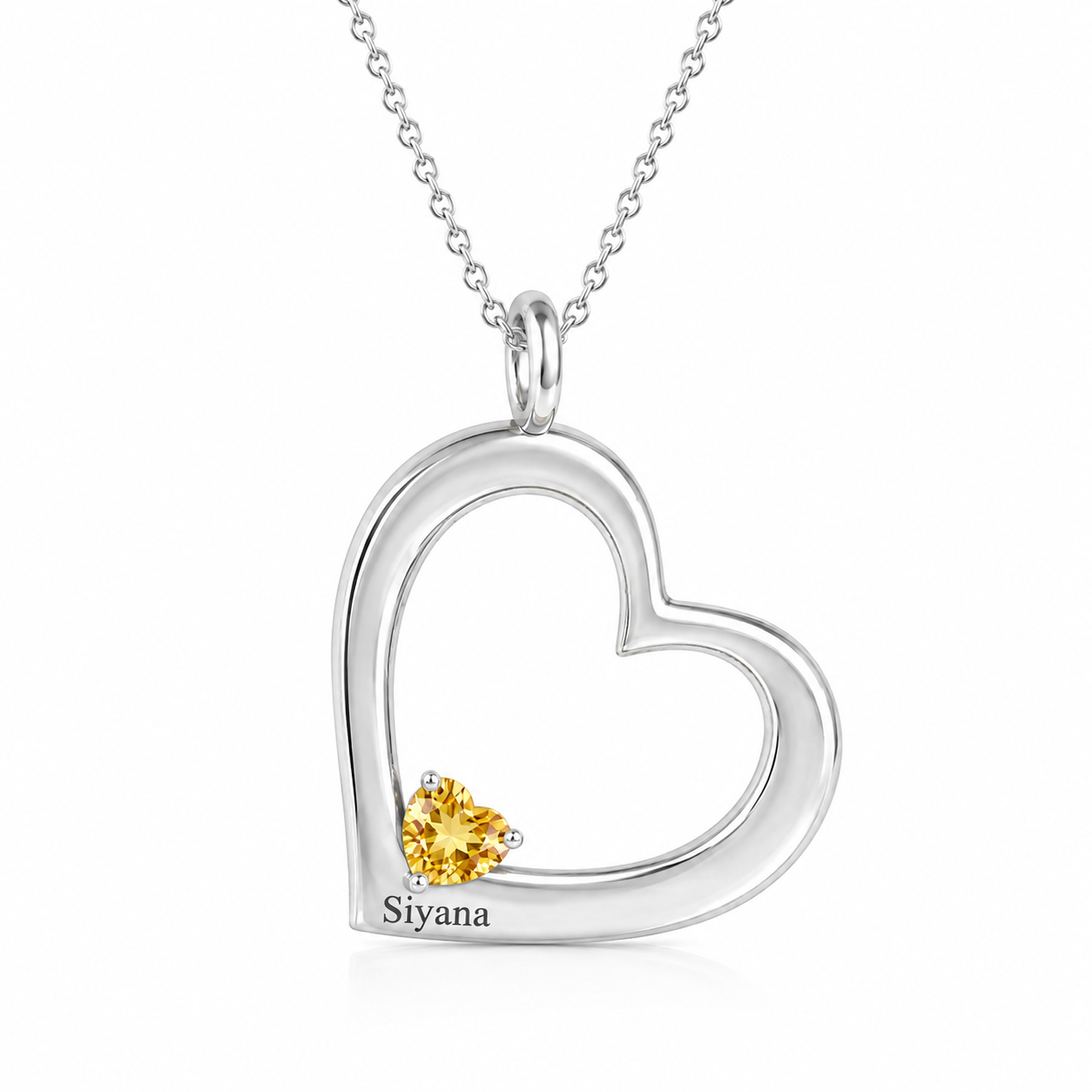 Engravable Tilted Heart Stone Pendant