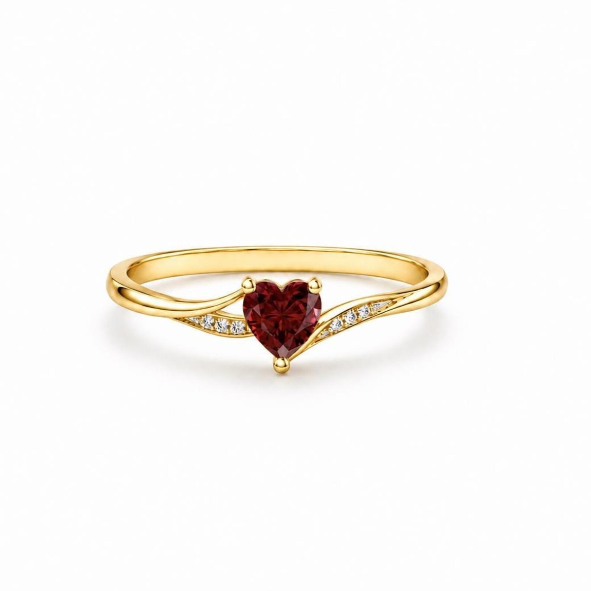 Tiny Heart Birthstone Ring