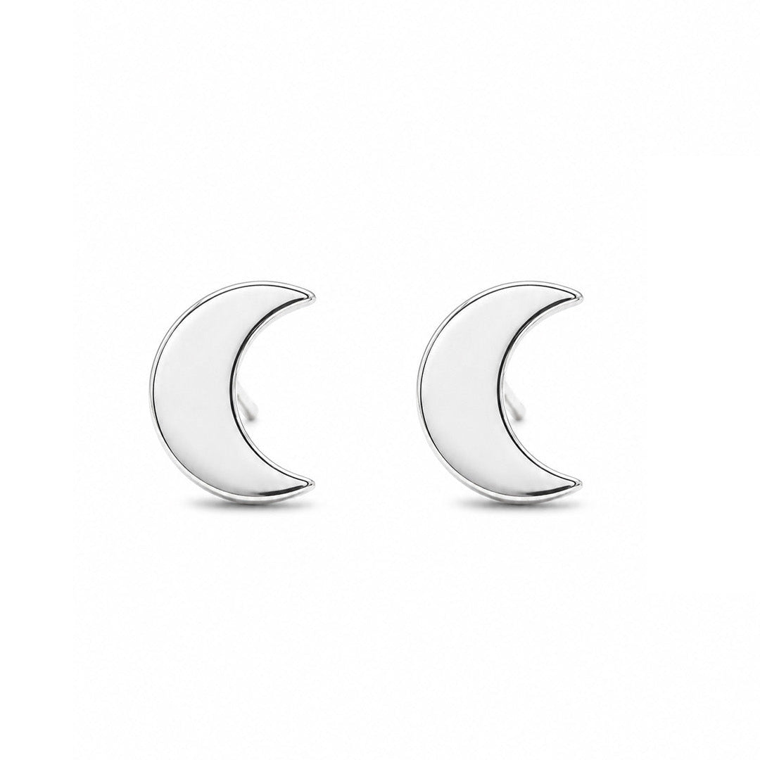 Tiny Moon Stud Earrings
