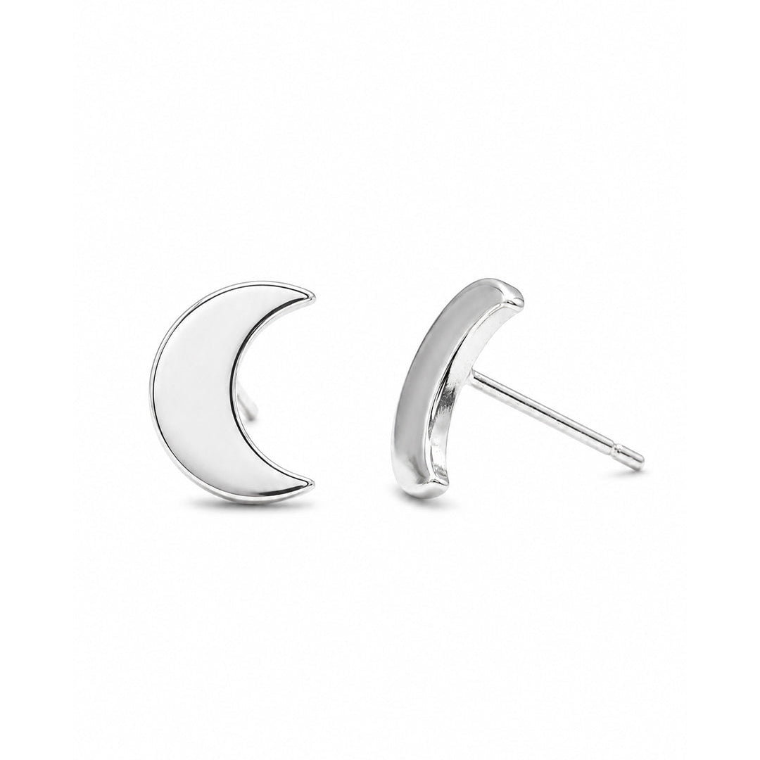 Tiny Moon Stud Earrings