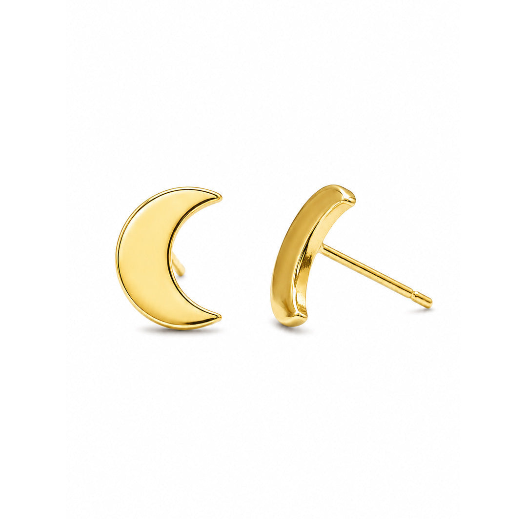 Tiny Moon Stud Earrings