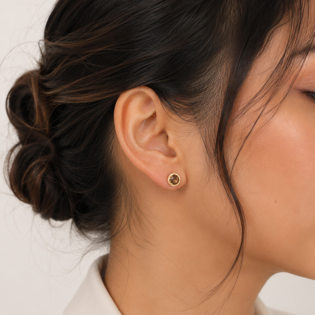 Twisted Birthstone Stud Earrings