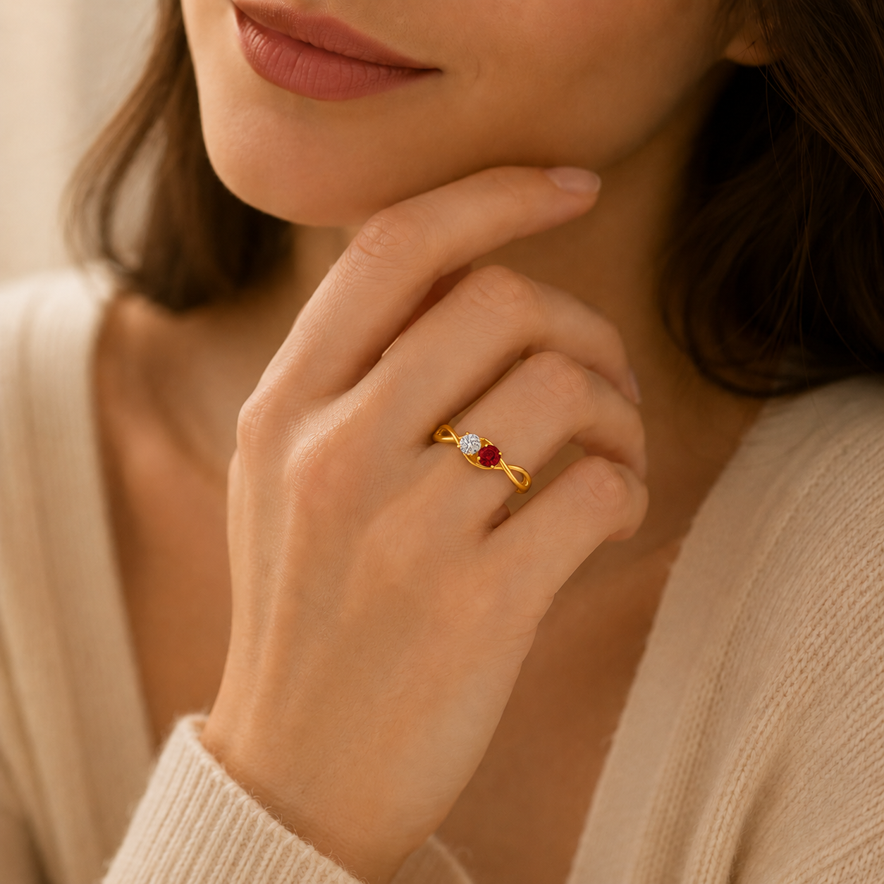 Infinity Two Stone Ring