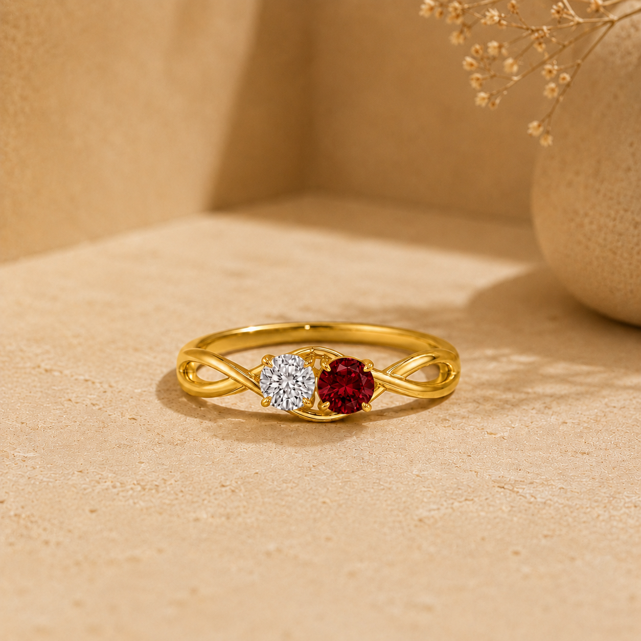 Infinity Two Stone Ring