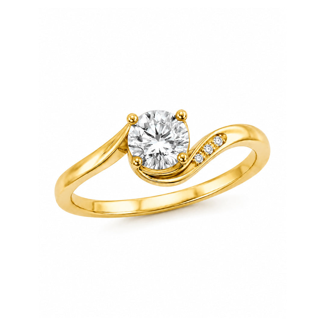 Solitaire Ring with Birthstone Accents