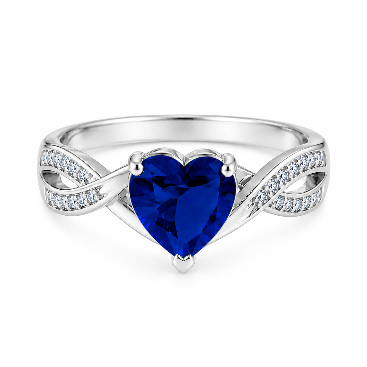 Heart Stone Wave Accent Ring