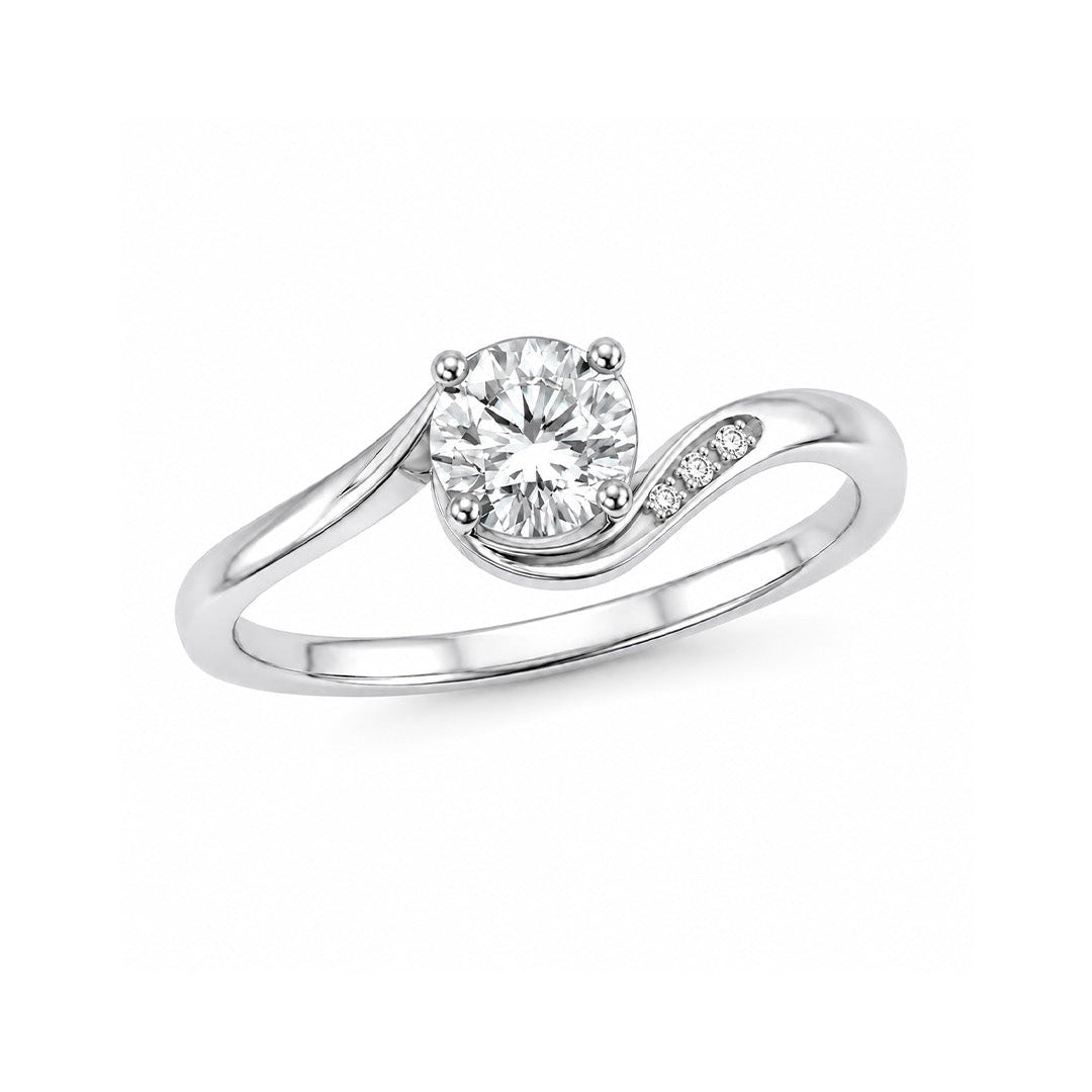 Solitaire Ring with Birthstone Accents