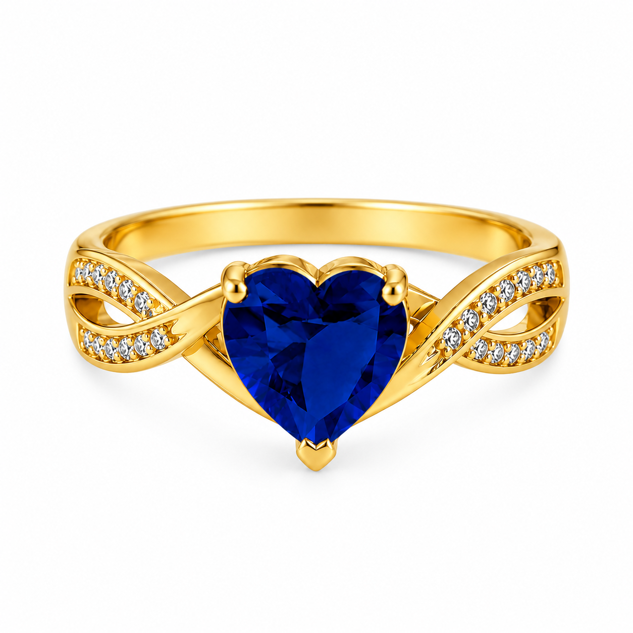 Heart Stone Wave Accent Ring