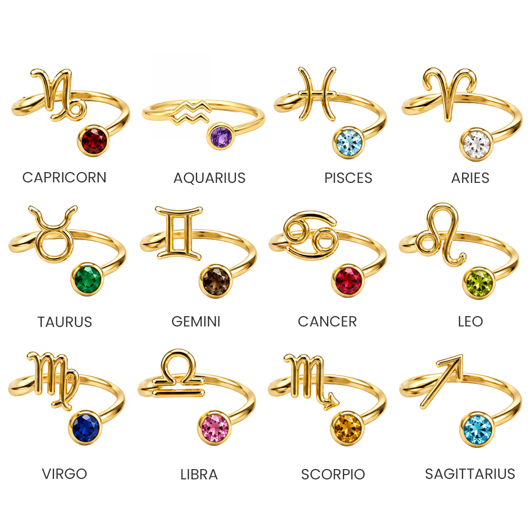 Zodiac Harmony Birthstone Ring