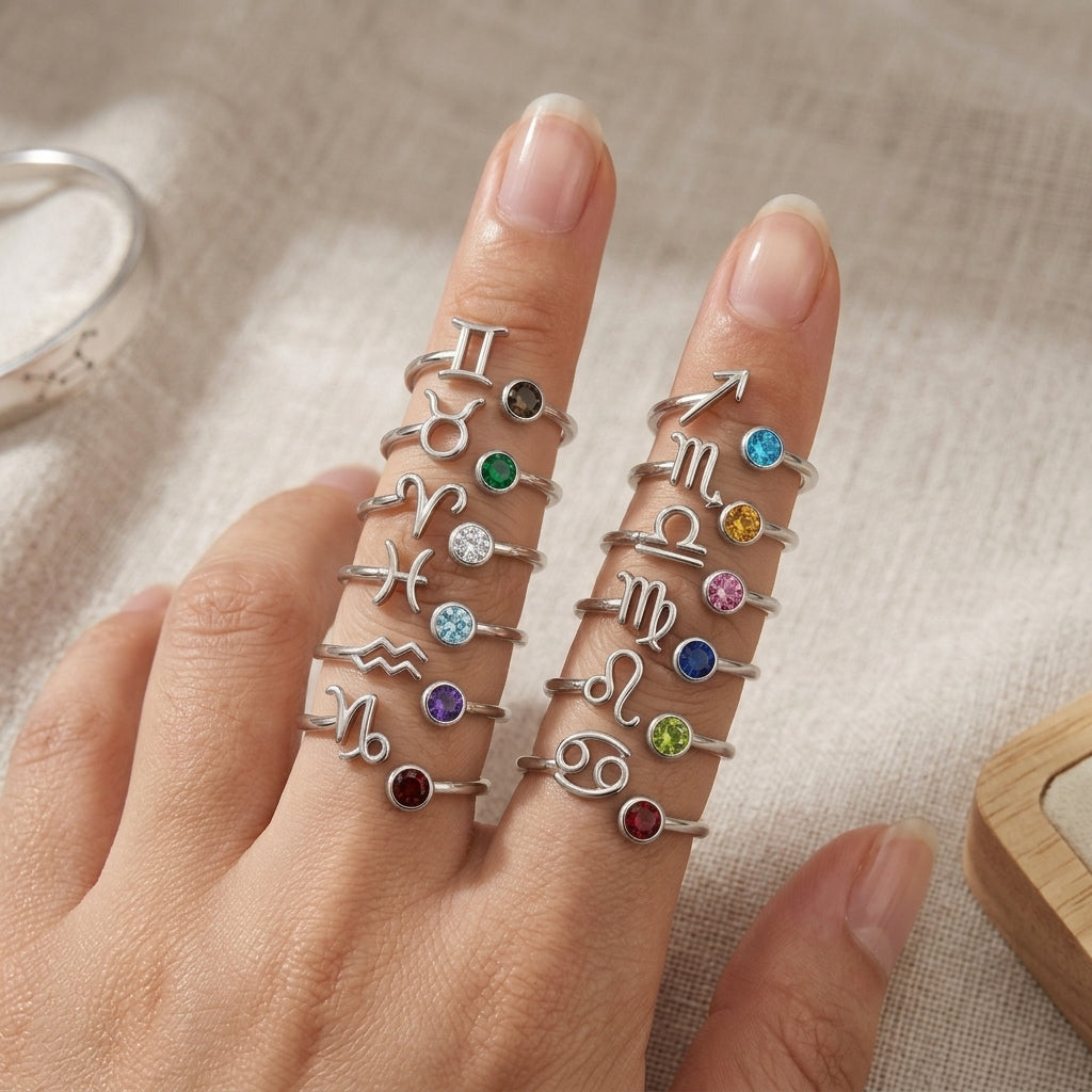 Zodiac Harmony Birthstone Ring